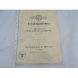 5 x Nazi award certificates (no guarantee)