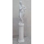 A plaster figure of 'Summer' on plaster column