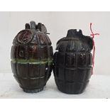 Deactivated 1945 Mills bomb and mills bomb "The Grenade Bank"