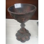 A 19th c heavy copper Ecclesiastical-style chalice,
