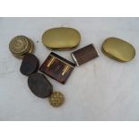 A collection of snuff boxes of 18th century and later to inc treen and brass examples