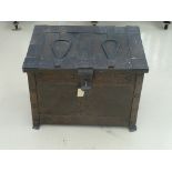 An 18th century cast metal coalbox