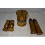 WW1 Trench art shells and headed shells etc