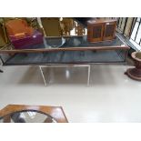 A mahogany table top jewellery counter