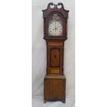 A 19th century longcase clock in parquetry case: 8-day movement,