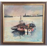 Howard (20th century): An oil & watercolour depicting harbour scenes;