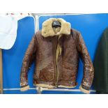 A WWII US aircrew sheepskin bomber jacket, Type B3 by Roughwear Clothing Co,