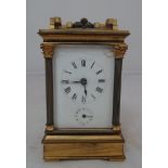 A brass carriage clock