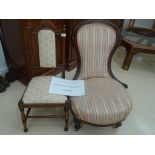 A 19th century mahogany easy chair;