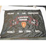 A Vietnam airborne ranger flag "Killing is our Profession"