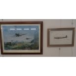 Two colour prints of aircraft commemorating the 40th & 50th anniversaries of the Battle of Britain,