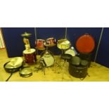 A professional Premier drum kit: seats, pedals, cymbals,