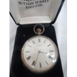 A HM silver pocket watch;