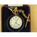 A cased 9ct J W Benson pocket watch