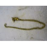 A Victorian 9ct rope chain with silver plant