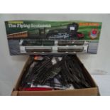 A Hornby railway train set & a box of track accessories etc