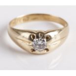 A gentleman's 18ct diamond solitaire claw set, spread approx .65, moe approx .50, Weight approx 6.