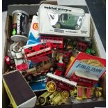 A box of boxed and unboxed Matchbox diecast