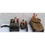 A vintage Action Man, tank and accessories,