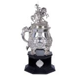 "The Queen's Cup Ascot 1865": An impressive Victorian silver hand-wrought and cast presentation