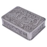 An Early 19th Century Chinese Silver Export-Ware Snuff Box: Stamped with pseudo-English marks,