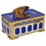 A Silver-Gilt and Enamel Singing Bird Box: In the 18th century style,