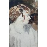 Lady Edna Clarke Hall (British, 1879-1979): Portrait of a lady in profile, possibly a self portrait,