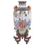 A Chinese Famille Rose and Grisaille Vase: Republic period,