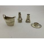 A cased HM silver communion set and creamer