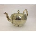 A Victorian hallmarked silver tea-pot with ivory diffusers