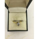 An 18ct pendaluque cut diamond solitaire ring