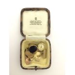 Two pairs of 9ct gold cufflinks;