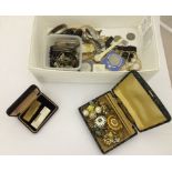 A quantity of costume jewellery and watches to inc a silver bracelet