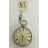 A brass silvered cased pocket watch, by Thomas Riddell,