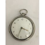 A 19th century silver pair cased pocket watch by M Godfrey, Cowbridge, #6355,