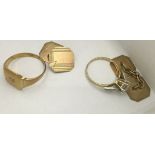 A gold ring and cufflinks