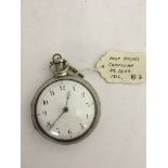 A 19th century silver pair cased pocket watch by Hugh Hughes of Carnarvon, #1406,