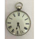 A 19th century silver pocket watch by John Burlingham, Lynn, diamond end stop,