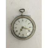 A 19th century silver pair cased pocket watch by Benjamin Goddard,