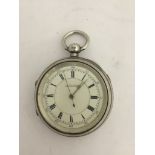 A large 19th century Chester hallmarked silver pocket watch by G Aaronson, Manchester #58540,