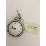 An 18th/19th century silver pair cased pocket watch by Benjamin Innes,