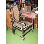 An oak hall chair