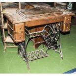 A Singer treadle sewing machine