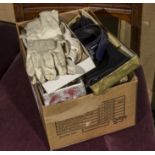 A box containing lady's vintage gloves