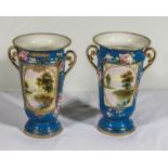 A pair of Noritake twin handled vases