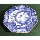 An octagonal blue and white Oriental charger, size 43.5cm x 43.5cm