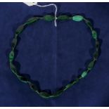 A string of malachite beads