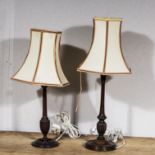 Two table lamps with shades