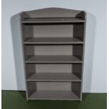 A painted open bookcase size height 100cm x width 61cm x depth 16cm