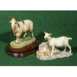 Two Border Fine Arts figure groups, Goat with stand and Nanny Goat, by R Ayres 1986